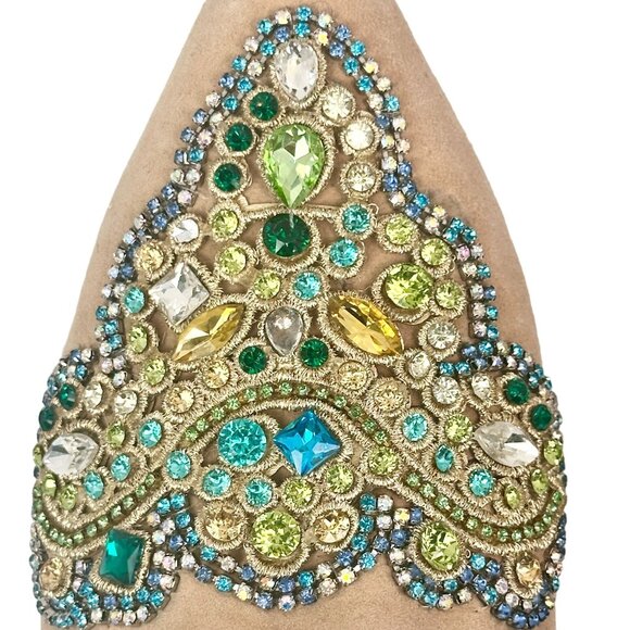 Jeffrey Campbell For Anthropologie Olden Flats Gem Embellished Suede Shoe 5.5M - Picture 4 of 11